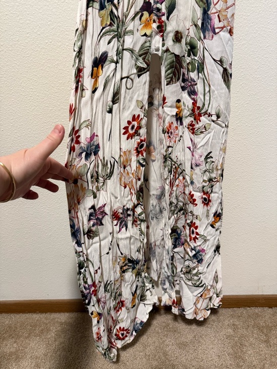Lulu's White Floral Maxi Dress with Multicolor Botanical Print - Picture 3 of 6